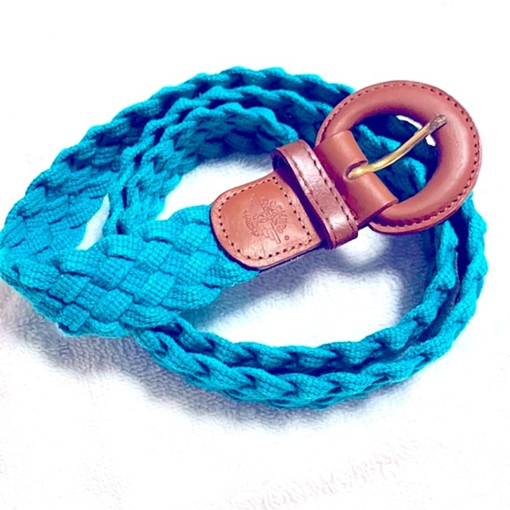 Really Cute »—» DOCKER’S «—« || No.1651 ||Teal Braided Rope Belt •M || 27”~31”•
